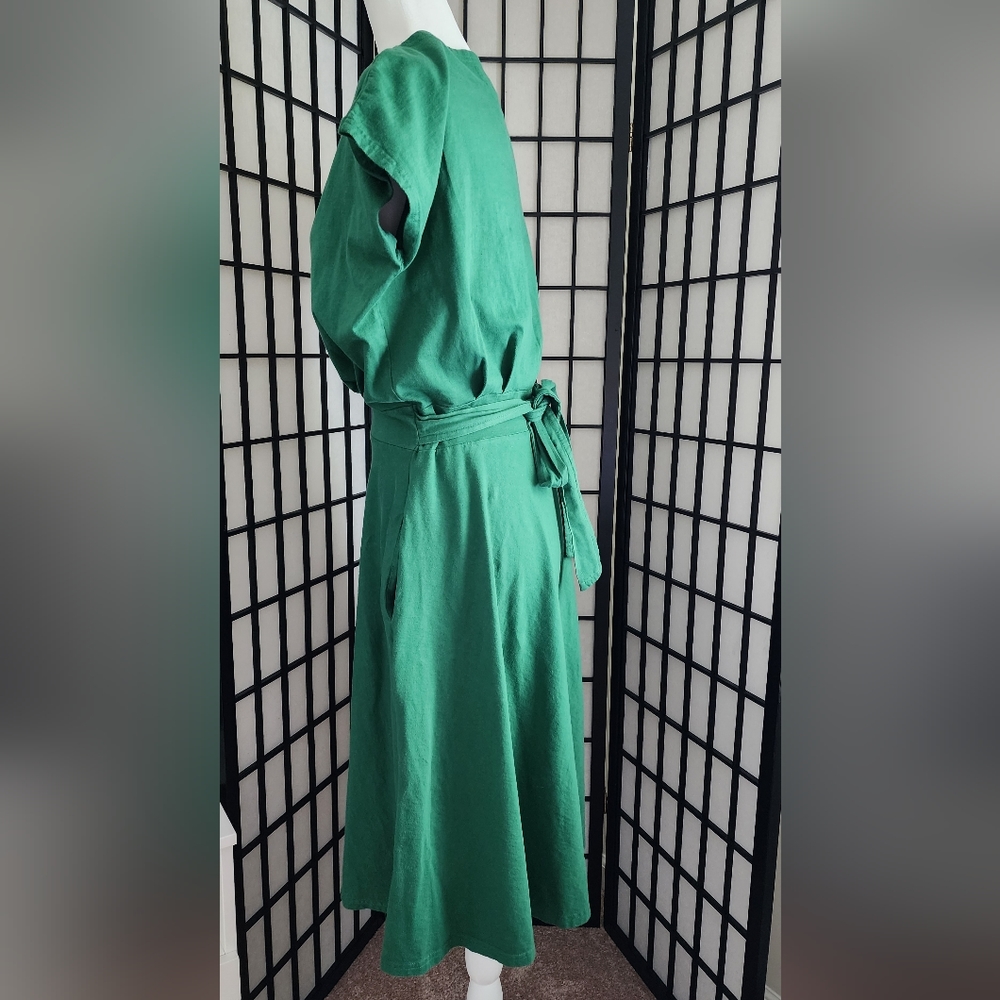 Green Sisters Midi 100% Cotton Dress - Picture 2 of 5